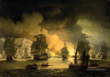 Thomas Luny Le bombardement d’Alger Batailles navales Peinture à l'huile